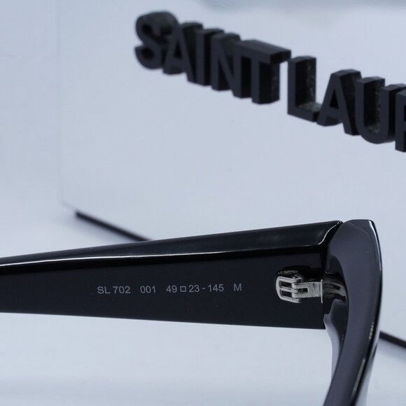 Saint Laurent SL702 001 Black Cat Eye Sunglasses - Picture 7 of 10